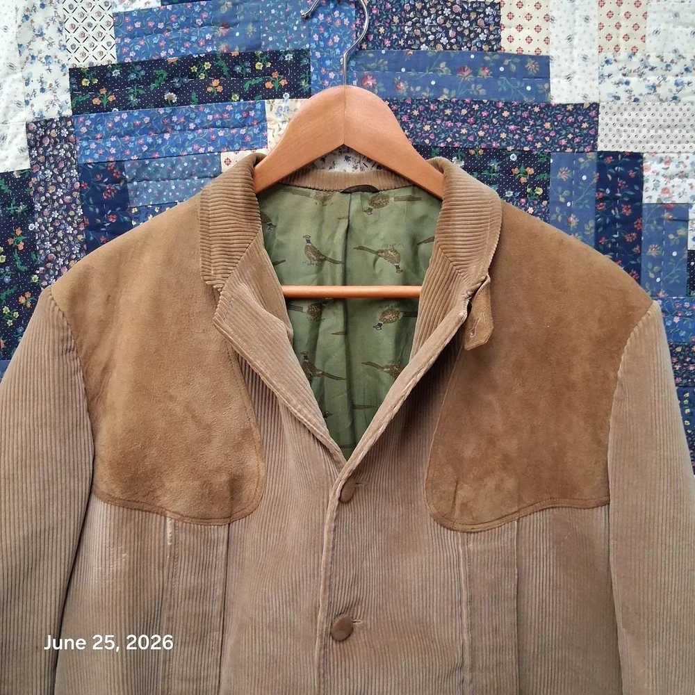 True Vintage 60s Eddie Bauer Corduroy Blazer Size 44 Long Pheasant Lined